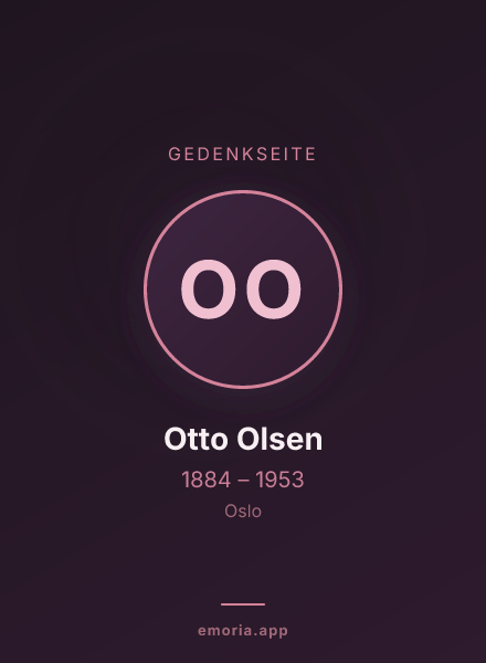 Gedenkportrait von Otto Olsen