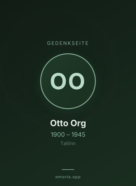 Gedenkportrait von Otto Org