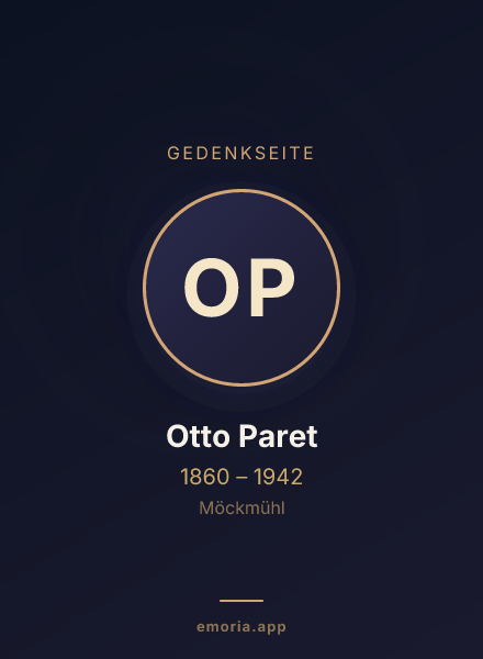 Gedenkportrait von Otto Paret