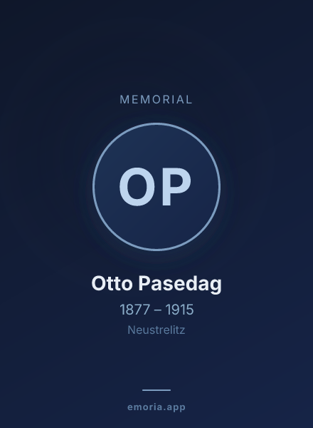 Memorial portrait of Otto Pasedag