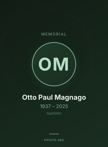 Memorial portrait of Otto Paul Magnago