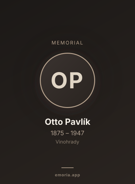 Memorial portrait of Otto Pavlík