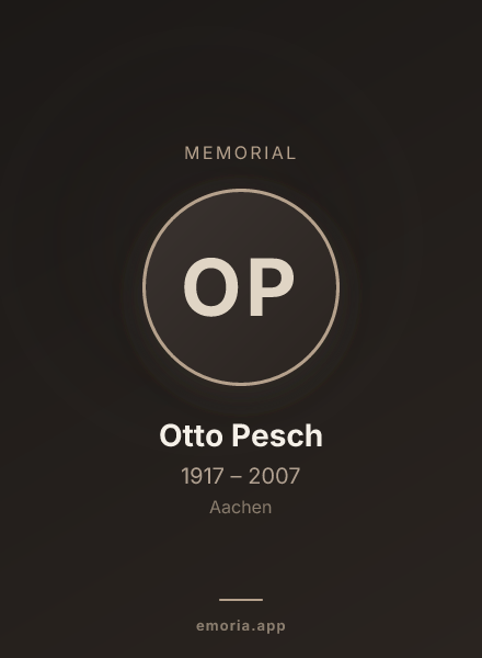 Memorial portrait of Otto Pesch