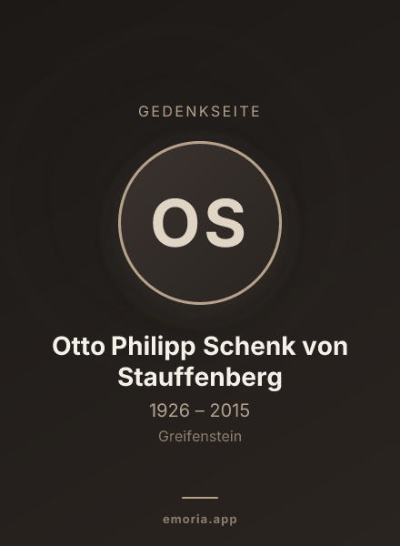 Gedenkportrait von Otto Philipp Schenk von Stauffenberg