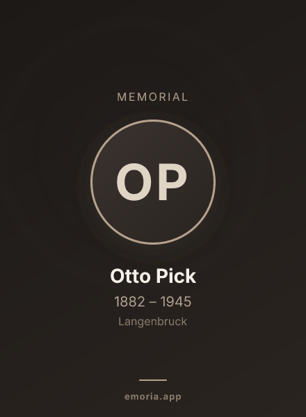 Memorial portrait of Otto Pick