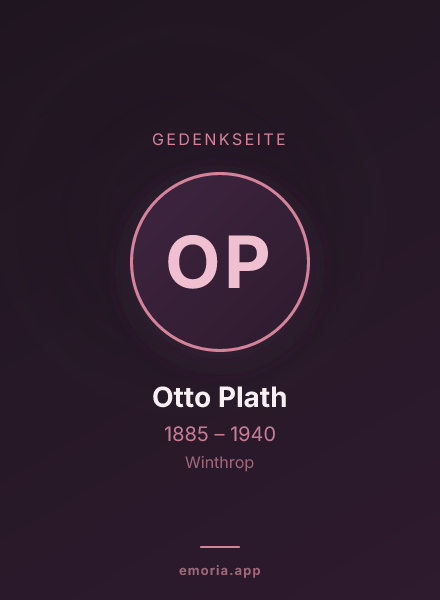Gedenkportrait von Otto Plath