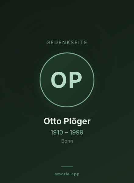 Gedenkportrait von Otto Plöger