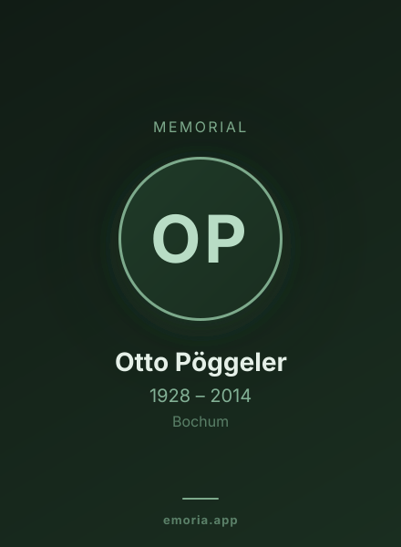 Memorial portrait of Otto Pöggeler