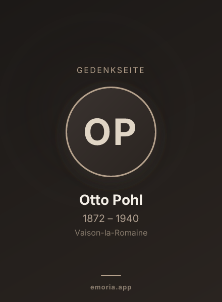 Gedenkportrait von Otto Pohl