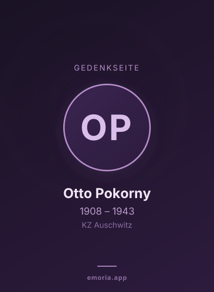 Gedenkportrait von Otto Pokorny