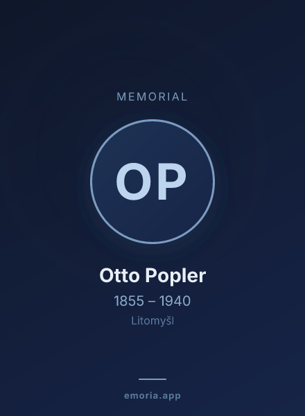 Memorial portrait of Otto Popler