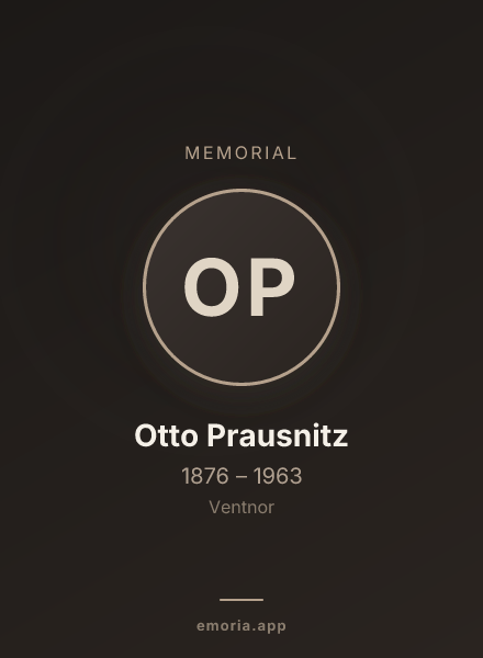 Memorial portrait of Otto Prausnitz
