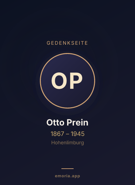 Gedenkportrait von Otto Prein
