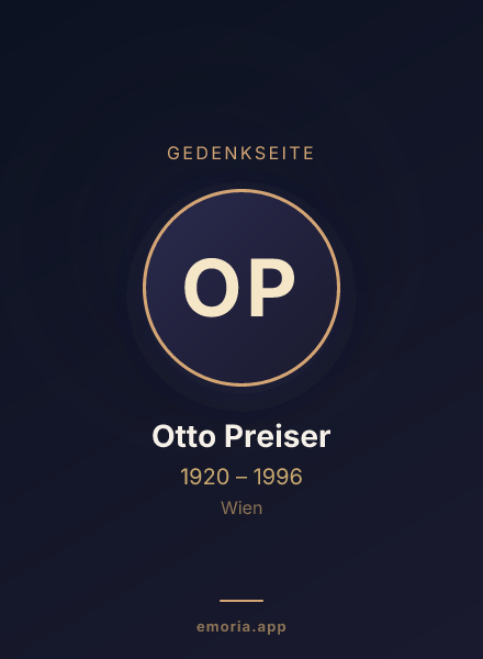Gedenkportrait von Otto Preiser