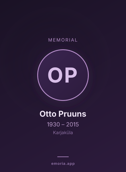 Memorial portrait of Otto Pruuns