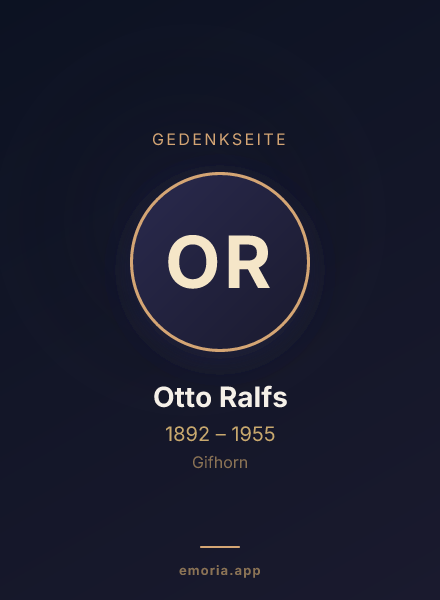 Gedenkportrait von Otto Ralfs