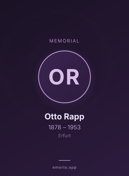 Memorial portrait of Otto Rapp
