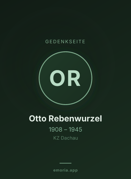 Gedenkportrait von Otto Rebenwurzel