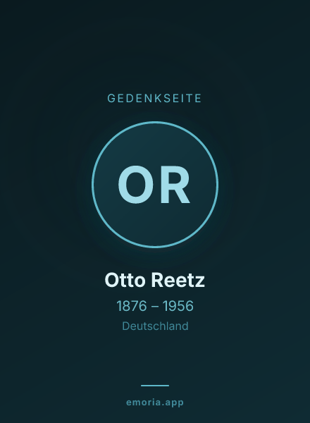Gedenkportrait von Otto Reetz
