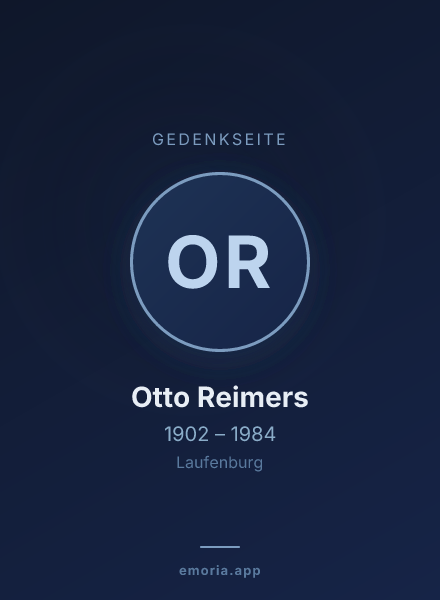 Gedenkportrait von Otto Reimers