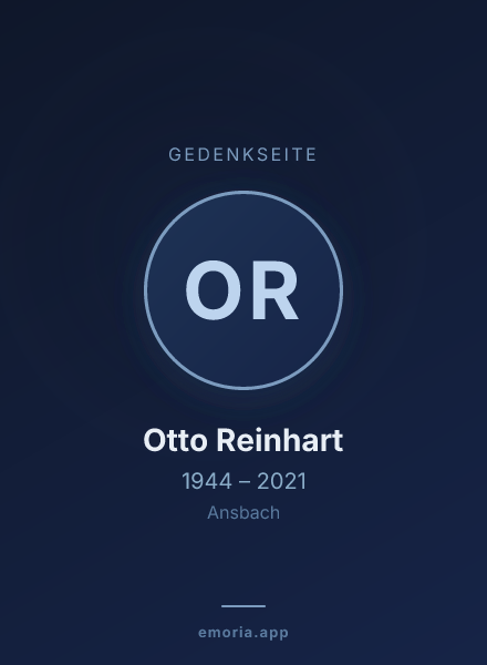 Gedenkportrait von Otto Reinhart