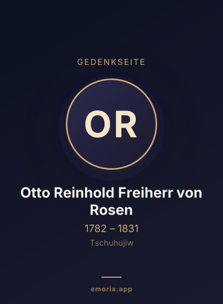 Gedenkportrait von Otto Reinhold Freiherr von Rosen