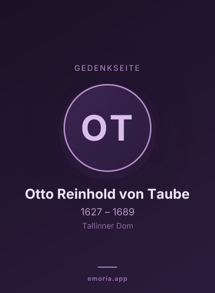 Gedenkportrait von Otto Reinhold von Taube