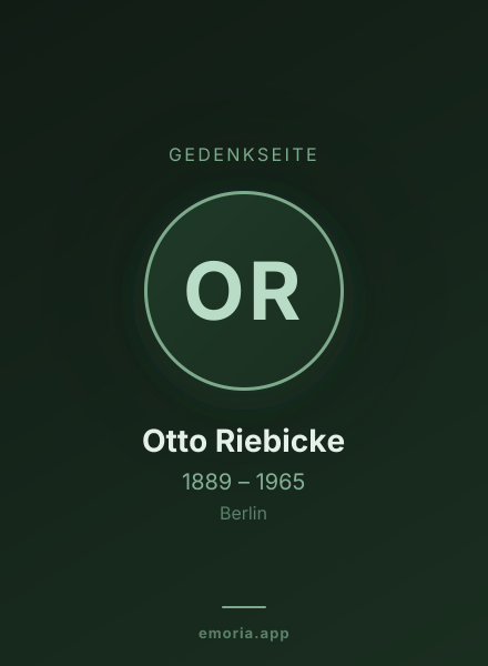 Gedenkportrait von Otto Riebicke