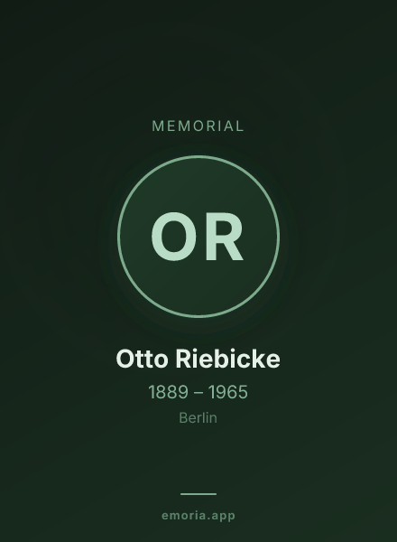 Memorial portrait of Otto Riebicke