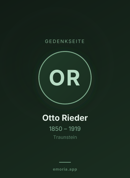 Gedenkportrait von Otto Rieder