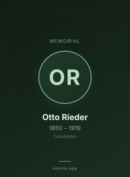 Memorial portrait of Otto Rieder