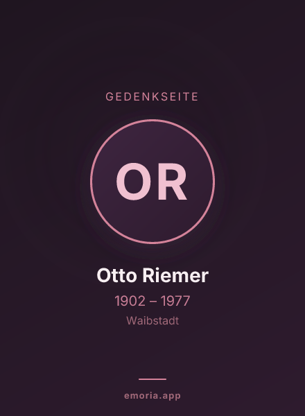 Gedenkportrait von Otto Riemer