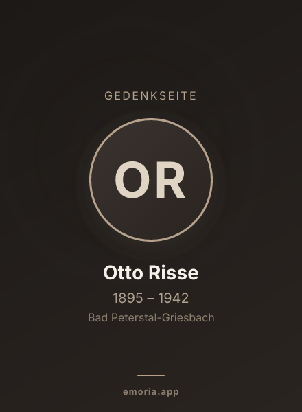 Gedenkportrait von Otto Risse