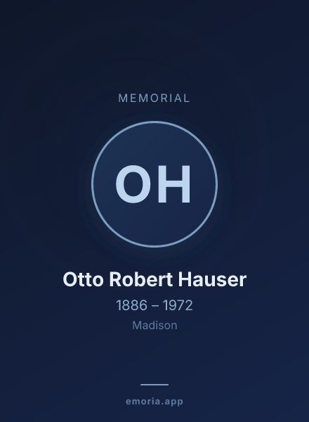 Memorial portrait of Otto Robert Hauser