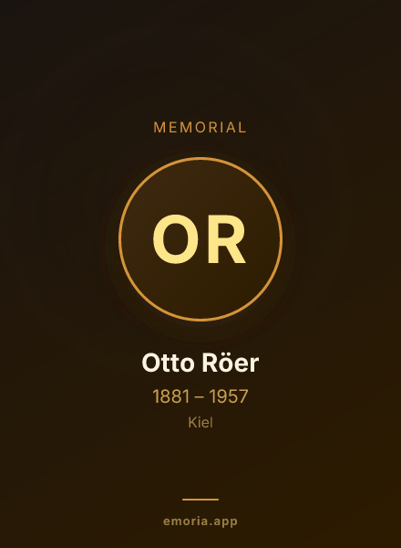 Memorial portrait of Otto Röer