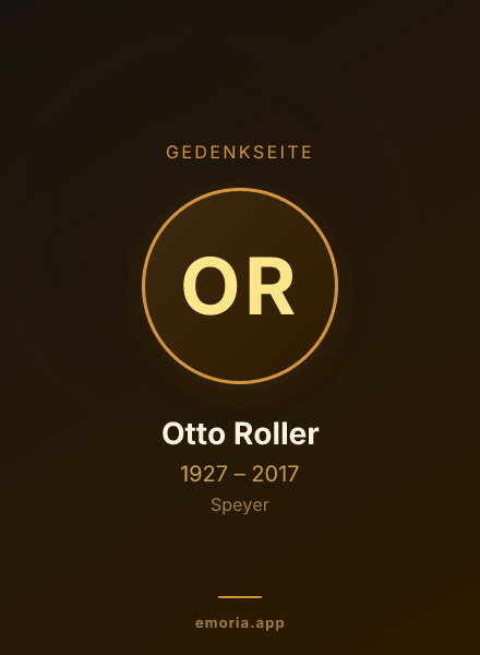 Gedenkportrait von Otto Roller