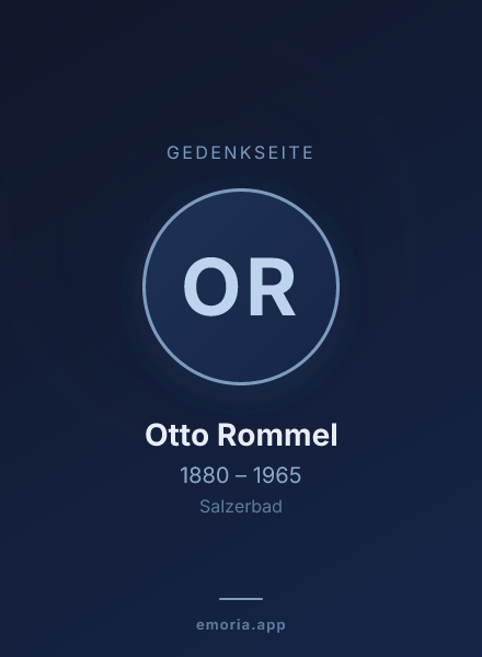 Gedenkportrait von Otto Rommel