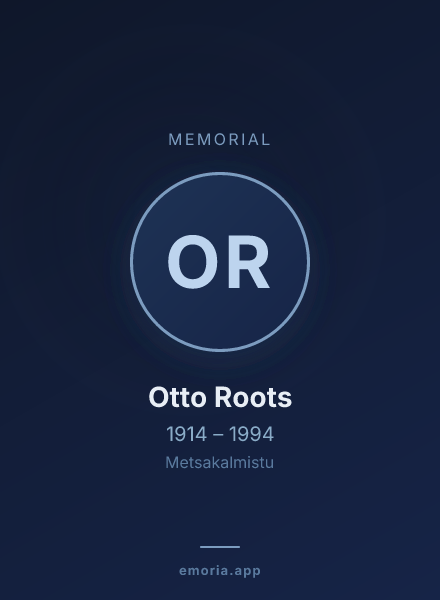 Memorial portrait of Otto Roots