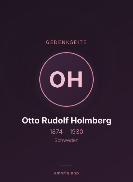 Gedenkportrait von Otto Rudolf Holmberg