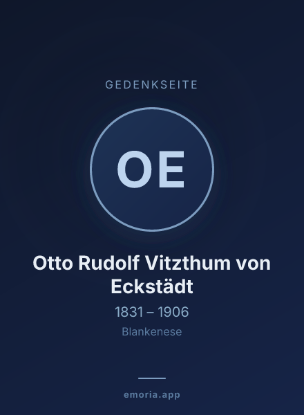 Gedenkportrait von Otto Rudolf Vitzthum von Eckstädt