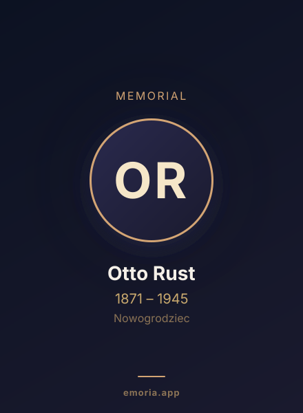 Memorial portrait of Otto Rust