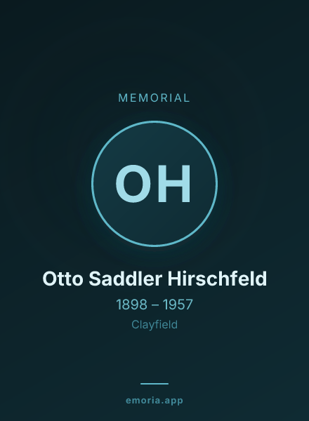 Memorial portrait of Otto Saddler Hirschfeld