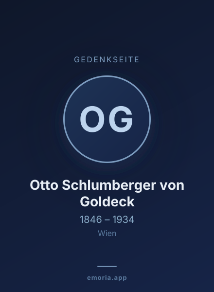 Gedenkportrait von Otto Schlumberger von Goldeck