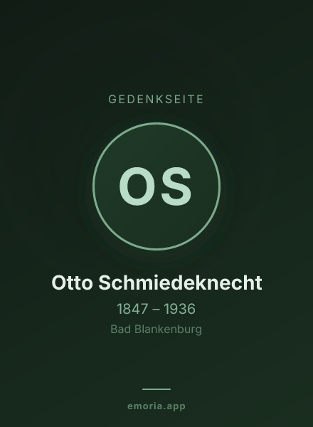 Gedenkportrait von Otto Schmiedeknecht