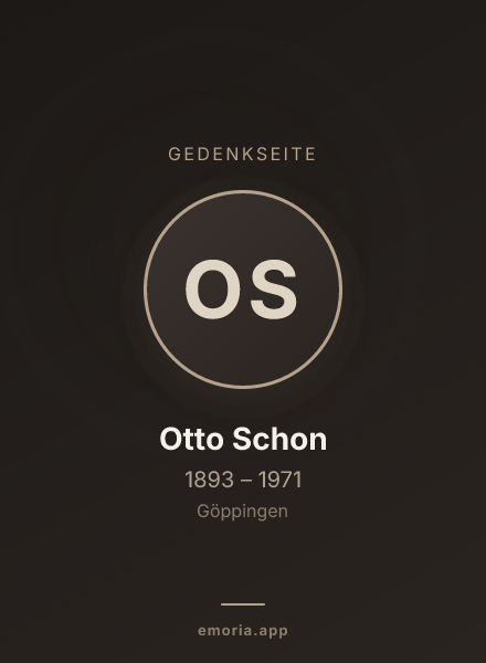 Gedenkportrait von Otto Schon