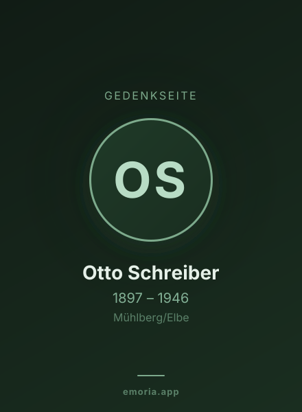 Gedenkportrait von Otto Schreiber
