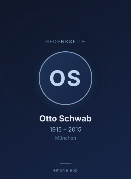 Gedenkportrait von Otto Schwab