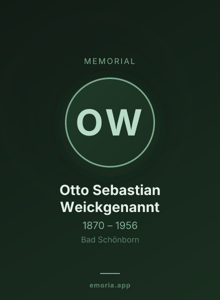 Memorial portrait of Otto Sebastian Weickgenannt