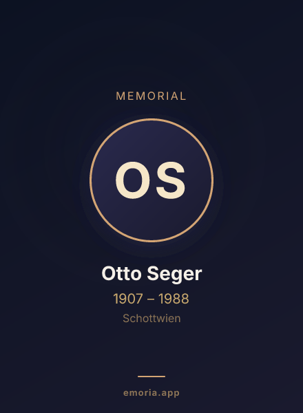Memorial portrait of Otto Seger