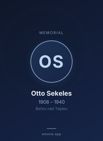 Memorial portrait of Otto Sekeles